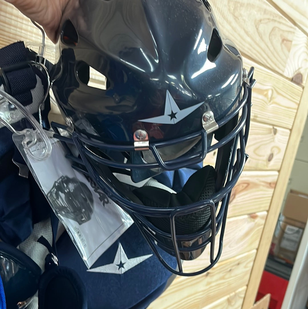 allstar football helmet ALLSTAR NAVY CATCHERS HELMET MVP2310-1