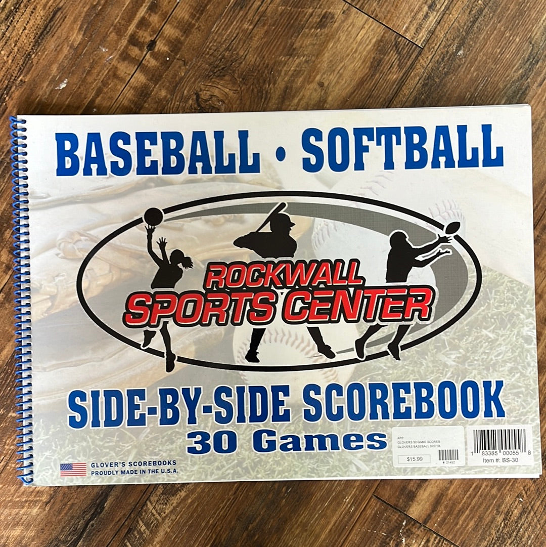 Side-by-side scorebook 30 games Glovers BS-30